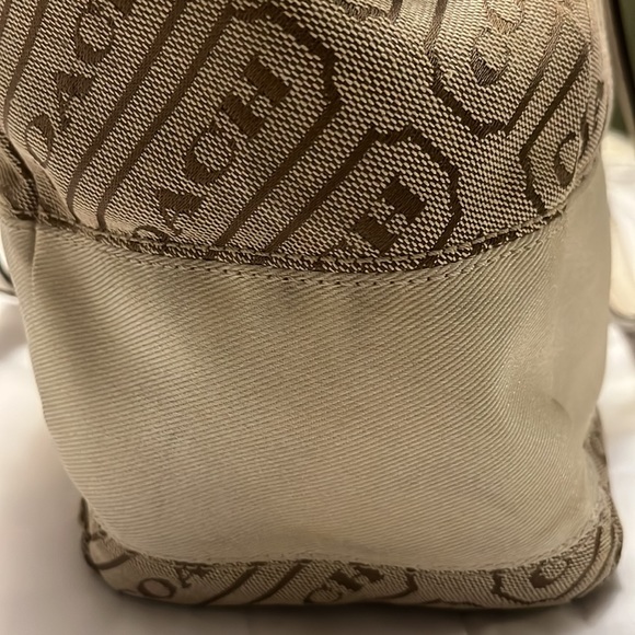 Coach purse - Tan, brown and cream satchel style coach F-1225 - Picture 5 of 16